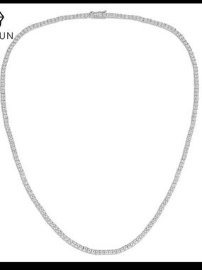 Cubic Zirconia 2mm Tennis Necklace